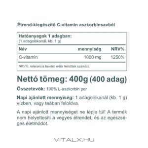 C-vitamin aszkorbinsav por