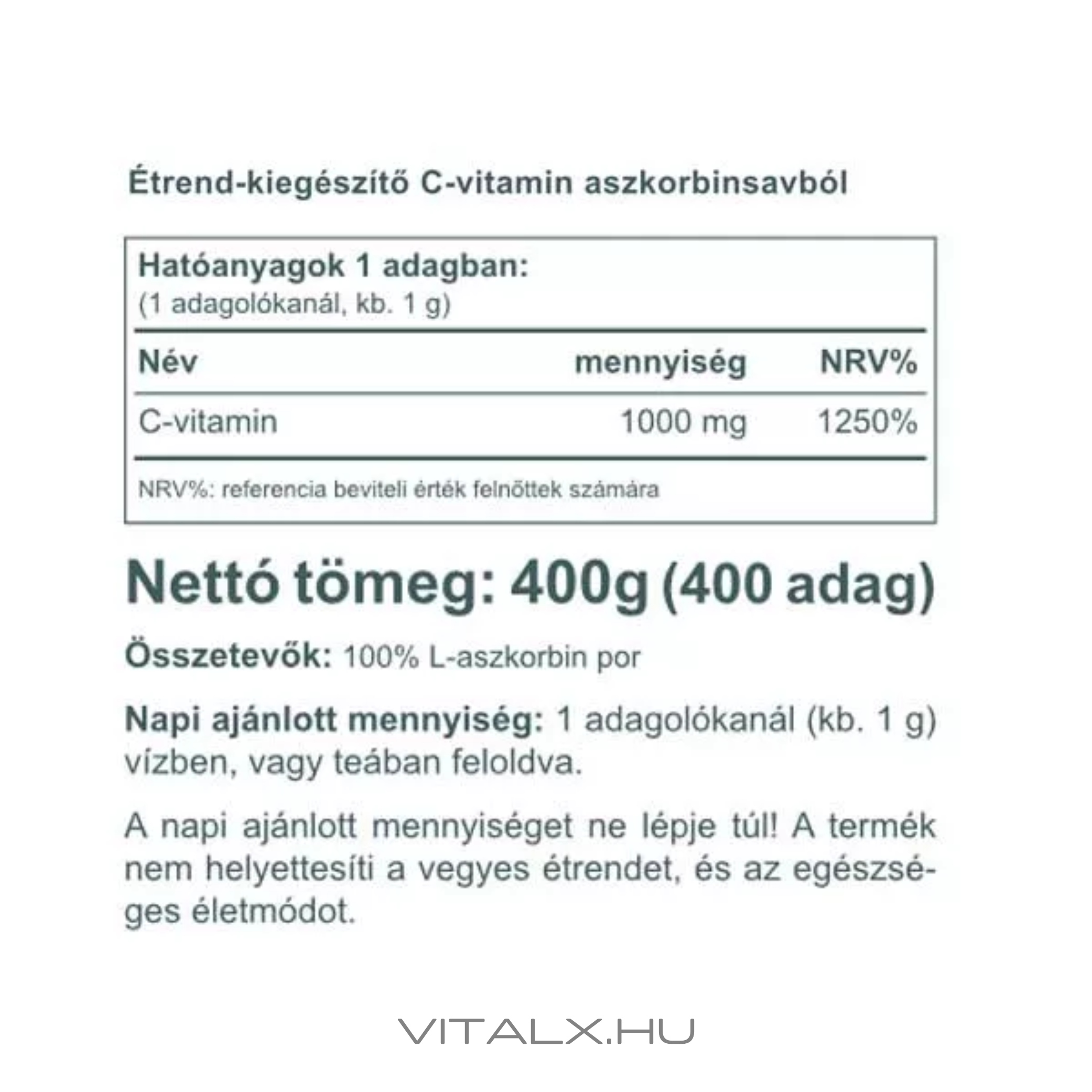 C-vitamin aszkorbinsav por