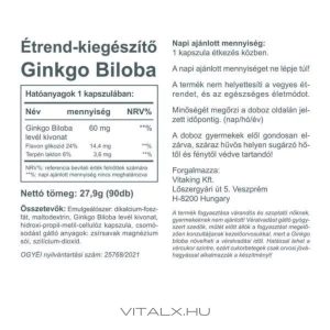 Alternative view of Ginkgo Biloba kivonat 60mg (90 kapszula)