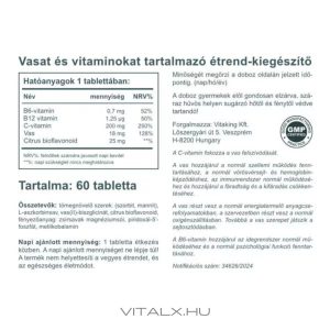 Alternative view of Szerves Vas biszglicinát komplex (60 tabletta)